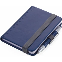 TROIKA Σημειωματάριο LILIPAD + Στυλό LILIPUT TOOL, σκούρο μπλε