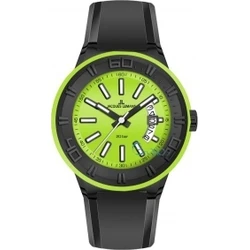 Jacques Lemans Men's Quartz Watch 50 mm Black Silicone Strap Model 1-1784N