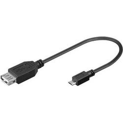 Goobay Καλώδιο USB 2.0 USB-A (θηλυκό) σε Micro USB B 0,2 m - Μαύρο