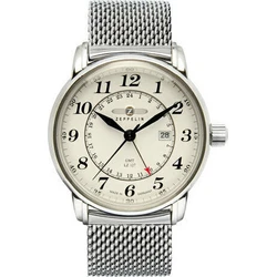 Zeppelin LZ127 Graf Ανδρικό Ρολόι 43mm Μπαταρίας με Ασημί Μεταλλικό Μπρασελέ 7642M-5