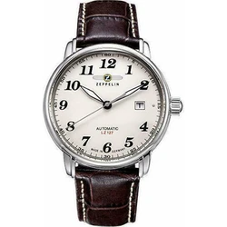 Zeppelin Ανδρικό Ρολόι 42 mm Αυτόματο με Καφέ Δερμάτινο Λουράκι (Μοντέλο 76565)