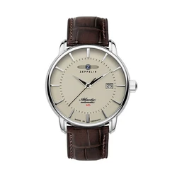 Zeppelin Ανδρικό Ρολόι 40 mm Quartz με Καφέ Δερμάτινο Λουρί - Μοντέλο 84605