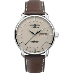 Zeppelin Atlantic Ανδρικό Ρολόι 40mm Αυτόματο με Καφέ Δερμάτινο Λουράκι 84665