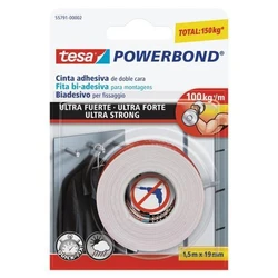 Ταινία Διπλής Όψης Tesa Powerbond Ultra Strong 1,5m x 19mm Λευκή