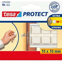 Tesa Protect τετράγωνα προστατευτικά επιθέματα αυτοκόλλητα 10 x 10 mm λευκά, 8 τεμ.