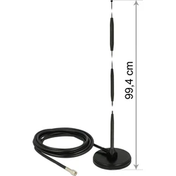 DELOCK GSM Κεραία SMA αρσ. 7 dBi σταθερή πανκατευθυντική με μαγνητική βάση και καλώδιο RG-58 3 m (εξωτερική, μαύρη)