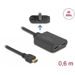 HDMI Splitter 1 x HDMI in σε 2 x HDMI out 4K 60Hz με Downscaler - DeLOCK