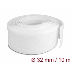 Πλεκτή μανσέτα καλωδίων με κλείσιμο Velcro 10 m x 32 mm, λευκή - Delock 20820