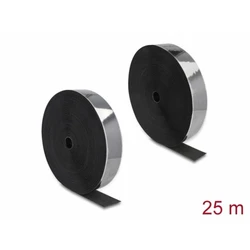 Self-adhesive Hook & Loop Tape (Velcro) 25 m x 50 mm, Black - Delock 20862