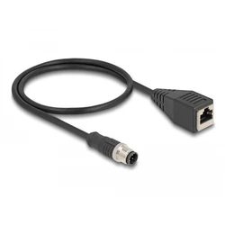 DeLock προσαρμογικό καλώδιο M12 D-coded 4-pin (αρσενικό) σε RJ45 θηλυκό, 50 cm