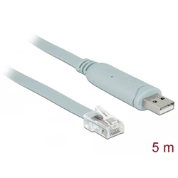 Delock 63308 USB 2.0 Type-A to RJ45 Cable Adapter, 5 m, Gray