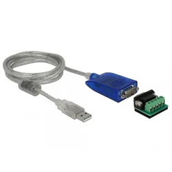 Delock Adapter USB Type-A to Serial RS-422/485 DB9 with 600 W Surge Protection and Extended Temperature Range (Model 64055)
