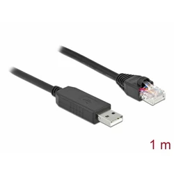 Delock Serial Cable with FTDI chipset, USB 2.0 Type-A to RS-232 (RJ45) 1 m, black, Model 64160