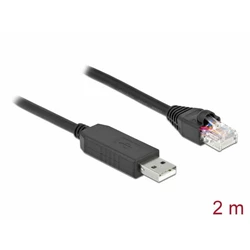 Delock Σειριακό καλώδιο USB σε RS-232 (FTDI), USB 2.0 Τύπου A -> RJ45, 2 m, μαύρο
