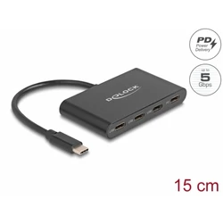 Delock USB 3.2 Gen 1 USB Type-C Hub with 3 x USB Type-C Ports + 1 x USB Type-C PD 100W (Model 64174)