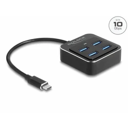 Delock USB 3.2 Gen 2 Type-C Hub with 4 x USB-A ports - 10 Gbps (Model 64191)