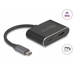 Delock αντάπτορας USB Type-C σε HDMI (DP Alt Mode) 8K HDR με Power Delivery 100 W — 64199