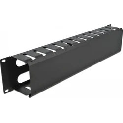 Delock 19'' Πάνελ Διαχείρισης Καλωδίων Rack 2U με 4 Ανοίγματα, Μαύρο