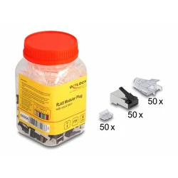 RJ45 modular βύσμα Cat.6 FTP 50 τεμ. με ανθεκτική ρασνάση και προστατευτικό περίβλημα κάμψης - DeLOCK 66906