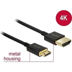 Delock Καλώδιο High Speed HDMI με Ethernet - HDMI-A > mini HDMI (C) Ενεργό Slim 4,5 m