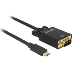 USB-C to VGA Cable (DP Alt Mode), 3 m, Full HD/ QXGA capable, Black - Delock (Model 85263)