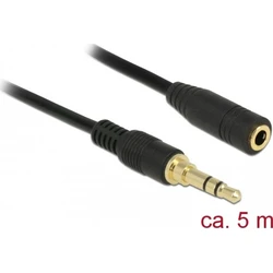 DELOCK 3.5mm 3-pin Stereo Audio Extension Cable Male to Female 5.0m Black