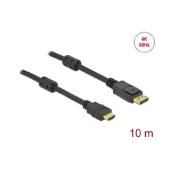 Delock υψηλής ταχύτητας καλώδιο 10m DisplayPort αρσενικό σε HDMI αρσενικό, 4K@60Hz, DisplayPort 1.2