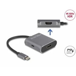 Delock USB Type-C Adapter (DP Alt Mode) σε 2 x HDMI 4K60Hz MST με PD, μοντέλο 87805