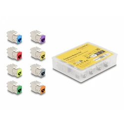 Keystone RJ45 Cat.6A εργαλείων χωρίς (tool‑free), χρωματιστό σετ 8 τεμ.