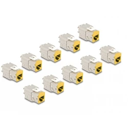 Σετ 10 Keystone RJ45 LSA Cat.6A εργαλείο-χωρίς (tool-free) κίτρινα, Delock 88111