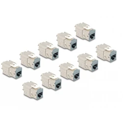 Delock Keystone module RJ45 θηλυκή σε LSA Cat.6A εργαλείο χωρίς χρήση γκρι - Σετ 10 τεμάχια