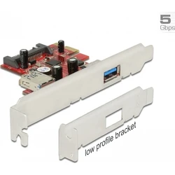 Κάρτα PCI Express x1 σε 1x εξωτερικό + 1x εσωτερικό SuperSpeed USB 5 Gbps - Delock 89273