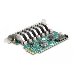 Κάρτα PCI Express x1 σε 7x εξωτερικές θύρες USB 3.2 Gen 1 (Type-A) - Delock 90104