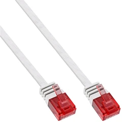 InLine Flat Ultraslim Patch επίπεδο καλώδιο δικτύου U/UTP Cat.6 Gigabit 1m Λευκό