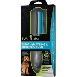FURminator Comb for Long-Haired Dogs, Grooming Tool, Grey