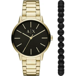 Armani Exchange Cayde Set Ανδρικό Ρολόι 42mm Χρυσό Μεταλλικό Μπρασελέ (AX7144)