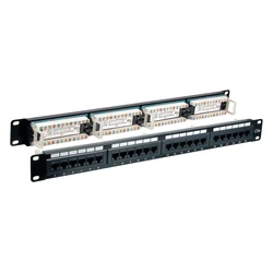 EFB Patchpanel UTP 24xRJ45 Cat.6, 19" 1U, RAL9005 μαύρο