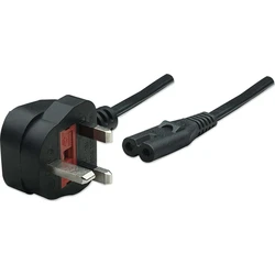 OWC Καλώδιο Τροφοδοσίας Type G (BS1363A) σε IEC C7, Μαύρο (1 m)
