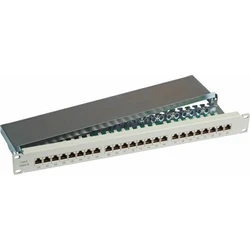 EFB Patchpanel STP 24xRJ45 Cat.6, 19" 1U, RAL9005 μαύρο