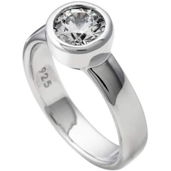 Diamonfire Γυναικείο Δαχτυλίδι από Ασήμι με Ζιργκόν 7mm, Μέγεθος 16,5