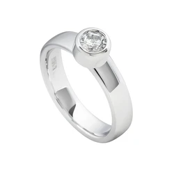 Diamonfire Γυναικείο Δαχτυλίδι από Ασήμι με Ζιργκόν 5mm, Μέγεθος 16,5