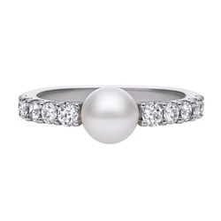 Diamonfire Γυναικείο Δαχτυλίδι με Πέρλες & Ζιργκόν από Ασήμι