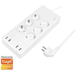LogiLink Έξυπνη Λίστα/Πολύπριζο Wi‑Fi 6 θέσεων + 4x USB, 1.8m, Λευκό (SH0105)