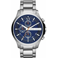 Armani Exchange Ανδρικό Ρολόι 46mm Χρονογράφος Μπαταρίας με Ασημί Μεταλλικό Μπρασελέ AX2155