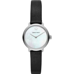 Emporio Armani Γυναικείο Αναλογικό Ρολόι 28mm AR11159 με Μαύρο Δερμάτινο Λουράκι