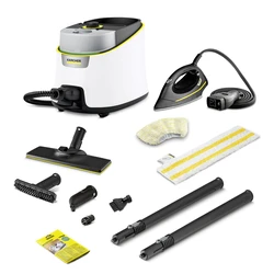 Kärcher SC 4 Deluxe Iron (λευκό/μαύρο, 2.250 W) με EasyFix σετ καθαρισμού δαπέδου και σίδερο ατμού