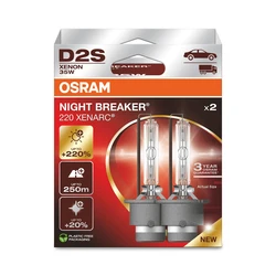 Osram Λάμπες Αυτοκινήτου Xenarc Night Breaker Laser D2S +220% 4500K 35W 2τμχ