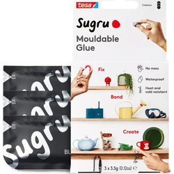 tesa Sugru μορφοποιήσιμη κόλλα γενικής χρήσης 3 τεμάχια (μαύρο/λευκό/πράσινο)