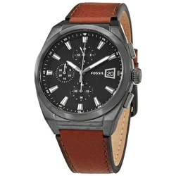 FOSSIL Ανδρικό Ρολόι 42mm Χρονογράφος Quartz με Καφέ Μπρασελέ FS5799