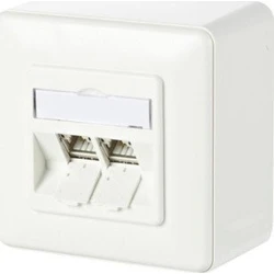 METZ CONNECT C6Amodul 2 Θυρών 180° Επίτοιχη Δόση, Καθαρό Λευκό RAL9010